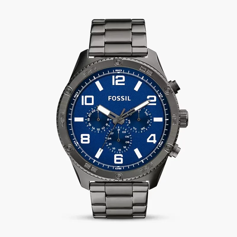 Fossil Brox Multifunction Blue Dial Smoke-plated Men's Watch | BQ2798